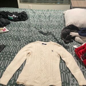 U.S. Polo Assn. White Knit Sweater